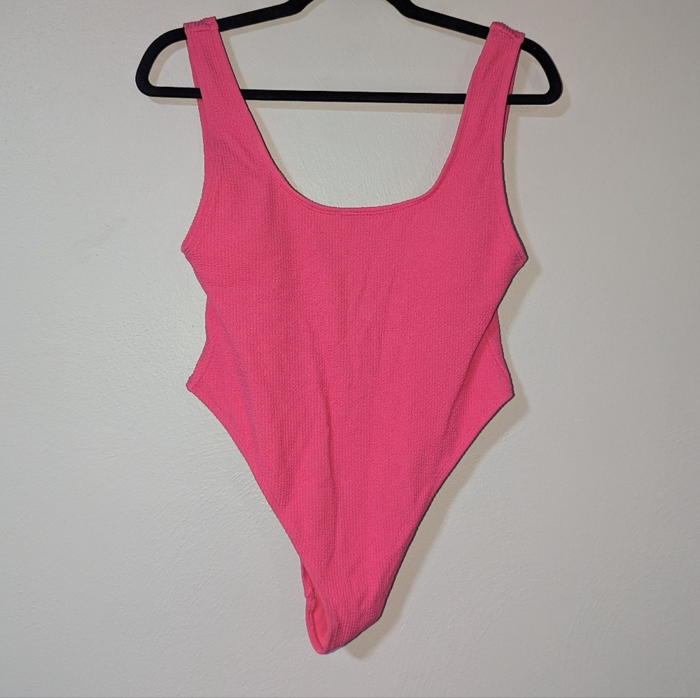 6 NWT River Island Resort Pink Scoop Back One Piece Swimsuit - Picture 2 of 7